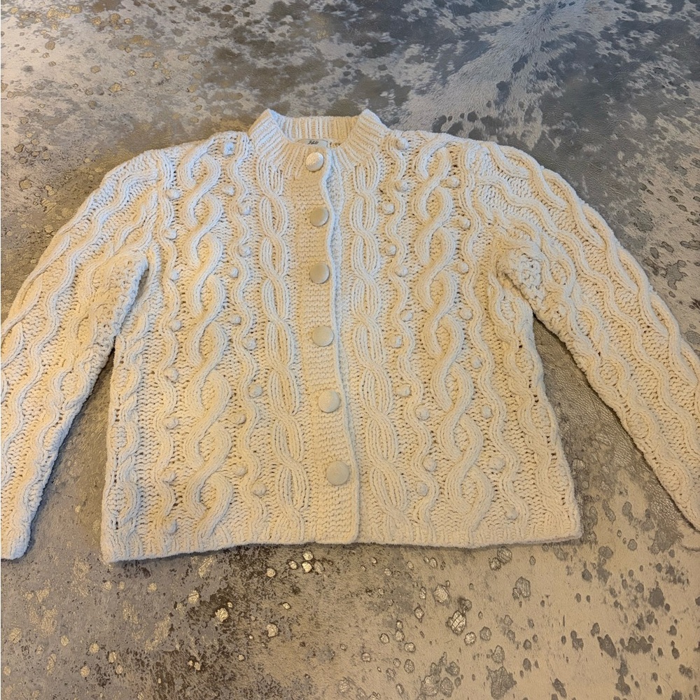 J. Jill Ivory Cable Knit Cardigan